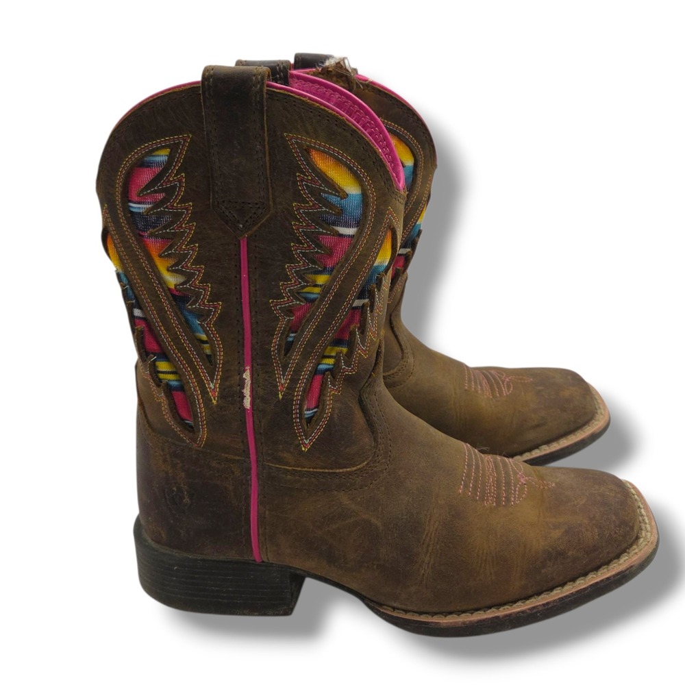 Ariat‎ Quickdraw VentTEK Cowgirl Boots Child 13 Brown Serape 10027306